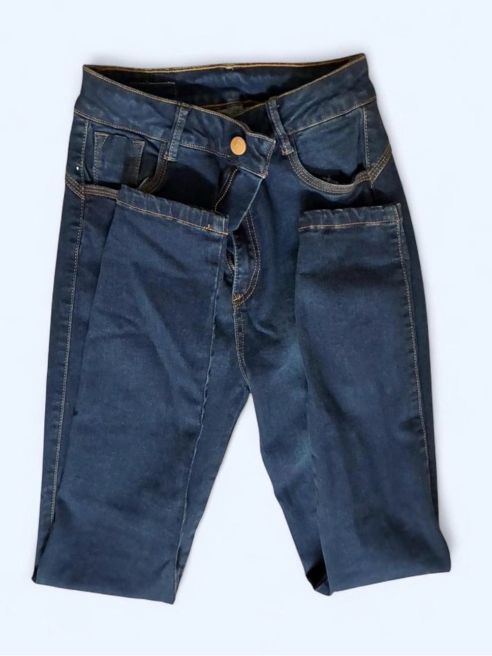 Dark Blue Women's Skinny Jeans - Picture 3 of 8
